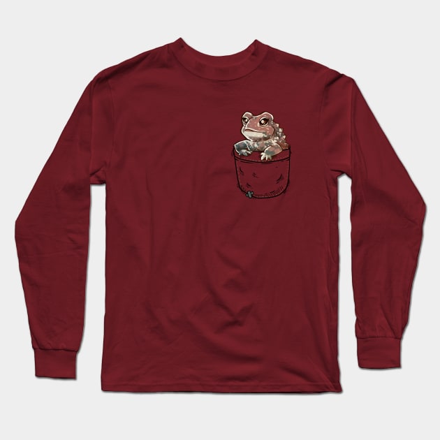 Pocket Cute American Toad Long Sleeve T-Shirt by TechraPockets